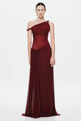 Misha Sisal Mesh Maxi Dress - Port