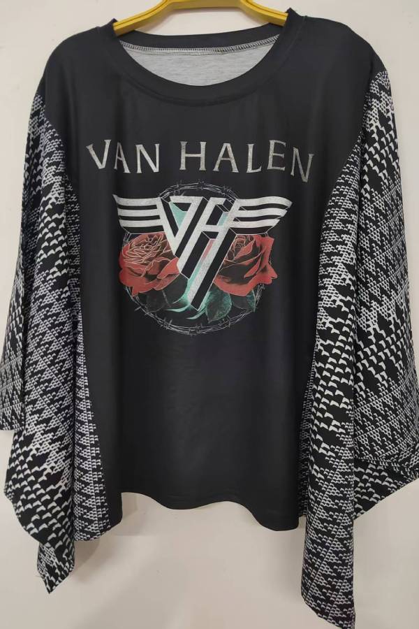 Van Halen Houndstooth Sleeve Tee