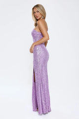 A New Glow Sequin Maxi Dress Lilac