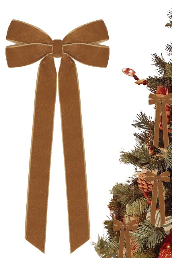 Velvet bow Christmas decorations