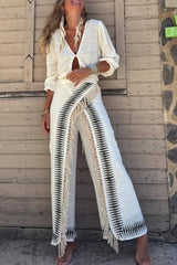 V-Neck Slit Loose Top