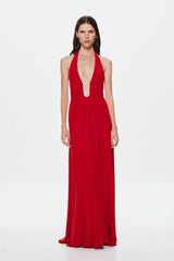 Misha Jennifer Cupro Maxi Dress - Cherry
