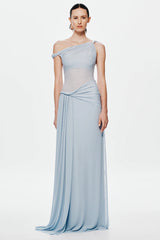 Misha Sisal Mesh Maxi Dress - Dove