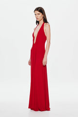 Misha Jennifer Cupro Maxi Dress - Cherry